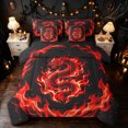 thumbnail image 1 of Feelyou Spooky Fire Dragon Twin Bedding, Cartoon Flame Bedding Comforter Set, Black Red, Black Reversible, 7 Pieces, 1 of 7