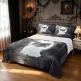 thumbnail image 1 of Feelyou Spooky Ghost Bed Sheets, Happy Halloween Spider Full Size Sheets, Gray Black, 4pcs, 1 Flat Sheet, 1 Fitted Sheet and 2 Pillowcases, 1 of 5