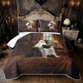 thumbnail image 1 of Feelyou Spooky Ghost Cat Reading Book Quilt Full, Boho Western Library Full Bedspread Sets, Brown, 3-Piece, 1 Comforter and 2 Pillowcases, 1 of 7