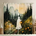 thumbnail image 1 of Feelyou Spooky Ghost Curtains Pack of 2 (42x84 Each), Horror Jungle Halloween Curtains Blackout, Rustic Farmhouse Bedroom Curtains, Curtains and Drapes Bedroom Decor, 1 of 5