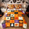 thumbnail image 1 of Feelyou Spooky Ghost Pumpkin Twin Bedding, Cute Orange Maple Leaf Bedding Comforter Set, Halloween Reversible, 7-Piece, 1 of 7