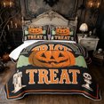 thumbnail image 1 of Feelyou Spooky Pumpkin Bed Spread Queen, Vintage Gothic Skull Candle Queen Coverlet Set, Black Orange, 3-Piece, 1 Comforter and 2 Pillowcases, 1 of 7