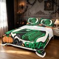 thumbnail image 1 of Feelyou Spooky Skeleton Skull Queen Sheets, Horror Pumpkin Bat Queen Sheet Sets, Black Green, 4pcs, 1 Flat Sheet, 1 Fitted Sheet and 2 Pillowcases, 1 of 5