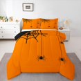 thumbnail image 1 of Feelyou Spooky Spider Full Size Comforter Sets, Halloween Animal Bedding Comforter Set, Orange, Black Reversible, 3-Piece, 1 Comforter and 2 Pillowcases, 1 of 7