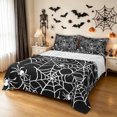 thumbnail image 1 of Feelyou Spooky Spider Web Queen Sheets, Halloween Animal Queen Sheet Sets, Black White, 4-Piece, 1 Flat Sheet, 1 Fitted Sheet and 2 Pillowcases, 1 of 5