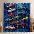 thumbnail image 1 of Feelyou Sport Car Boys Black Out Curtains, Rustic Truck Curtains Pack of 2 (42x63 Each), 1 of 6