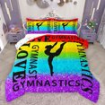 thumbnail image 1 of Feelyou Sport Gymnastics Lover Queen Comforter Set, Glitter Rainbow Bedding Sets, Colorful Stripes Lines Reversible Bedding Comforter Set, Ultra Soft Bedroom Decor, 3-Piece, 1 of 8