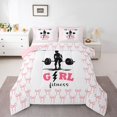 thumbnail image 1 of Feelyou Sport Weightlifting Twin Comforter Sets, Pink Princess Bow Bedding Set, 2-Piece, 1 of 8