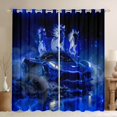 thumbnail image 1 of Feelyou Sports Car Blackout Curtains 2-Pack (42x63), Racing Horse Window Curtains, 1 of 6