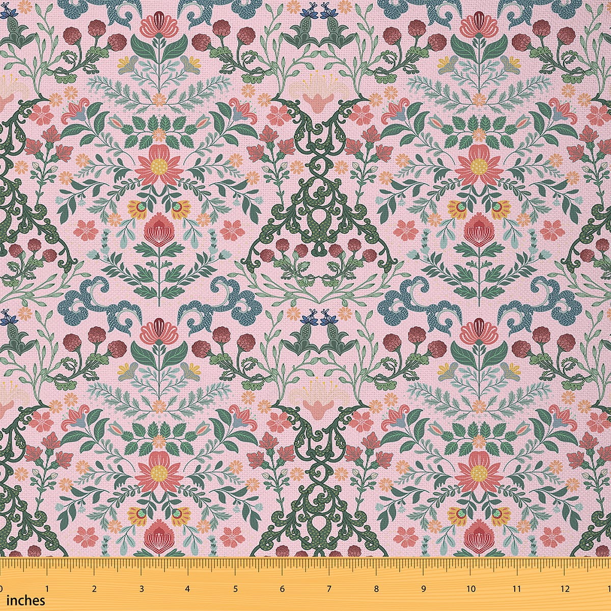 Feelyou Floral Fabric By The Yard, Vintage Leaf Pattern Upholstery Fabric, Cute - View #9