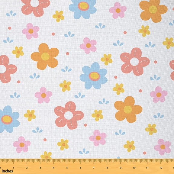 Feelyou Spring Flower Floral Fabric by the Yard 2 Yards, Botanical Print Room Decor Fabric by the Yard, Teens Female Girls Fabric for Sewing, Ultra Soft Home Decor