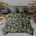thumbnail image 1 of Feelyou Square Abstract Twin Bedding Sets 7pcs, Pixel Grid Miners Bedding Comforter Set, 1 of 8