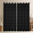 thumbnail image 1 of Feelyou Square Plaid Black Out Curtains, Abstract Curtains Pack of 2 (42x63 Each), 1 of 6