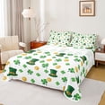 thumbnail image 1 of Feelyou St. Patrick's Day Bed Sheets, Gold Coin Shamrock King Sheets, 4pcs, 1 of 7