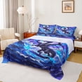 thumbnail image 1 of Feelyou Starry Sky Glowing Purple Cloud Dragon Queen Sheet Sets for Men Women Kids, Wildlife Bed Set, Blue Purple, 4pcs, 1 of 5