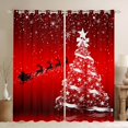 thumbnail image 1 of Feelyou Stars Xmas Tree Curtains Pack of 2 (42x84 Each), Glitter Winter Snowflake Curtains Blackout, Fashion Western Festival Bedroom Curtains, 1 of 6