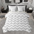 thumbnail image 1 of Feelyou Stripe Line Waves Twin Bedding Sets 7-Piece, Grey Abstract Bedding Comforter Set, 1 of 8