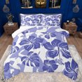 thumbnail image 1 of Feelyou Summer Palm Leaf Bedding Comforter Set for Teens, Slate Blue Flower Floral Print Twin Comforter Sets, Plant Brotanical Reversible Bedding Set, Microfiber Bedroom Decor, 2-Piece, 1 of 8