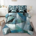 thumbnail image 1 of Feelyou Teal Abstract Ombre Bedding Comforter Set 7 Pieces, Square Triangle Geometric Full Bedding Set, Teen Kid Child Adult Reversible Fitted Sheet Flat Sheet, Microfiber Bedroom Decor, 1 of 7