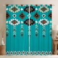 thumbnail image 1 of Feelyou Teal Aztec Women Curtains Pack of 2 (42x84 Each), Rustic Farmhouse Curtains Blackout, Mandala Southwestern Bedroom Curtains, Living Room Curtains Decor, 1 of 6