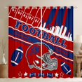 thumbnail image 1 of Feelyou Teal Football Helmet Blackout Curtains Set of 2 (52x84 Each) for Boy, Red Blue Rugby Soccer Window Curtains, Cartoon Stars Print Curtains and Drapes, Living Room Curtains Decor, 1 of 6