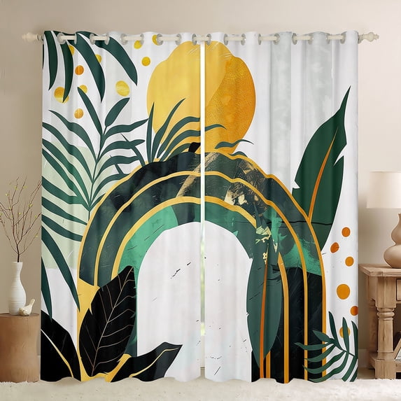 Feelyou 2-Pack 52x84 Teen Minimalist Curtains, Abstract Ombre Blackout Room Decor