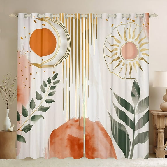 Feelyou Teen Geometric Stripes Curtains Pack of 2 (42x84 Each), Minimalst Minimalism Curtains Blackout, Chic Abstract Ombre Bedroom Curtains, Blackout Curtains Room Decor