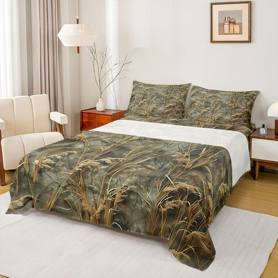 Feelyou Teen Rustic Branches Bed Sheets, Jungle Plant Botanical King Sheets, 4pcs