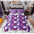 thumbnail image 1 of Feelyou Teen Trick or Treat Bedding Comforter Set 7pcs, Halloween Spider Web Queen Bedding Sets, Horror Ghost Pumpkin Reversible Queen Sheet Sets, Luxury Bedroom Decor, 1 of 7