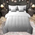 thumbnail image 1 of Feelyou Teens Abstract Ombre Bedding Comforter Set 7 Pieces, Chic Grey Gradient Full Bedding Set, Modern Fashion Style Reversible Fitted Sheet Flat Sheet, Super Cozy Room Decor, 1 of 8