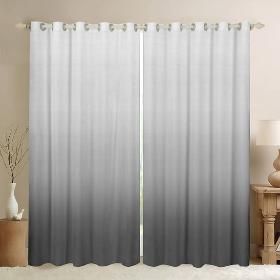 Feelyou Teens Abstract Ombre Curtains Pack of 2 (42x84 Each), Chic Grey Gradient Curtains Blackout, Modern Fashion Style Bedroom Curtains, Black Out Curtains Decor