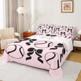 thumbnail image 1 of Feelyou Teens Baseball Sports Full Size Sheets, Kawaii Pink Bowknot Bed Sheets, 4pcs, 1 of 7