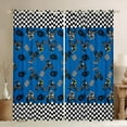 thumbnail image 1 of Feelyou Teens Blue Dirt Bike Blackout Curtains Set of 2 (52x84 Each), Motorcycle Extreme Sport Window Curtains, Black White Buffalo Curtains and Drapes, Blackout Curtains Bedroom Decor, 1 of 6