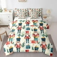 thumbnail image 1 of Feelyou Teens Cartoon Nutcracker Bedding Comforter Set 7pcs, Christmas Tree Gift Queen Bedding Sets, Winter Snowflake Print Reversible Queen Sheet Sets, Ultra Soft Home Decor, 1 of 7