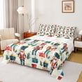 thumbnail image 1 of Feelyou Teens Cartoon Nutcracker Queen Sheet Sets, Christmas Tree Gift Flat Sheet, Winter Snowflake Print Queen Fitted Sheet, Ultra Soft Home Decor, 4pcs, 1 of 7