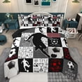 thumbnail image 1 of Feelyou Teens Football Athlete Bedding Comforter Set, Modern Soccer Game Twin Comforter Sets, Fashion Patchwork Plaid Reversible Bedding Set, Ultra Soft Bedroom Decor, 2pcs, 1 of 9