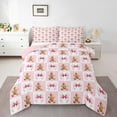 thumbnail image 1 of Feelyou Teens Gingerbread Man Queen Comforter Set, Merry Christmas Bedding Sets, Cartoon Buffalo Geometric Reversible Bedding Comforter Set, Super Cozy Room Decor, 3pcs, 1 of 8