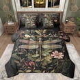 thumbnail image 1 of Feelyou Teens Hippie Dragonfly Twin Bedding Sets 7-Piece, Cartoon Tribal Animal Bedding Comforter Set, Rustic Leaf Plant Reversible Sheet Sets, Lightweight Room Decor, 1 of 7