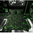 thumbnail image 1 of Feelyou Teens Honeycomb Geometry Bedding Comforter Set 7pcs, Chic Abstract Queen Bedding Sets, Modern Fashion Reversible Queen Sheet Sets, Super Cozy Room Decor, 1 of 7