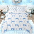 thumbnail image 1 of Feelyou Teens Kawaii Bow-tie Queen Comforter Set, Butterfly Knot Princess Bedding Sets, Love Heart White Blue Reversible Bedding Comforter Set, Lightweight Room Decor, 3-Piece, 1 of 8