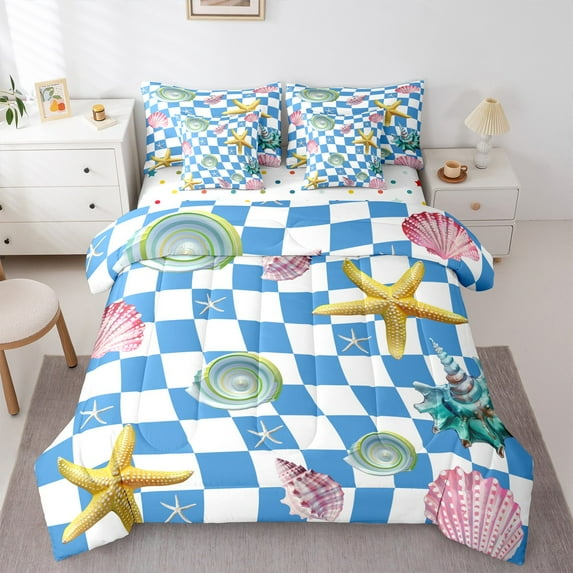 Feelyou Teens Kawaii Starfish Bedding Comforter Set 7pcs, Cartoon ...