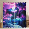 thumbnail image 1 of Feelyou Teens Magical Dragon Curtains Pack of 2 (42x84 Each), Western Animal Curtains Blackout, Mystic Starry Sky Moon Bedroom Curtains, Black Out Curtains Decor, 1 of 6