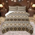 thumbnail image 1 of Feelyou Teens Mandala Aztec Full Size Comforter Sets, Bohemian Western Fashion Bedding Comforter Set, Khaki Triangle Abstract Reversible Bedding Sets, Super Cozy Room Decor, 3pcs, 1 of 8