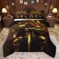 thumbnail image 1 of Feelyou Teens Medieval Knights Queen Comforter Set, Cartoon Lion Animal Bedding Sets, Western Warrior Reversible Bedding Comforter Set, Microfiber Bedroom Decor, 3pcs, 1 of 8