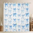 thumbnail image 1 of Feelyou Teens Princess Bow-tie Black Out Curtains, Blue Cartoon Ribbon Curtains Pack of 2 (42x63 Each), Fairy Tale Bedroom Curtains, Curtains and Drapes Home Decor, 1 of 6