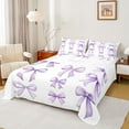 thumbnail image 1 of Feelyou Teens Princess Bow-tie Full Size Sheets, Purple Cartoon Ribbon Bed Sheets, Fairy Tale Sheet Sets, Microfiber Bedroom Decor, 4 Pieces, 1 of 7
