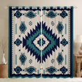thumbnail image 1 of Feelyou Teens Retro Aztec Black Out Curtains, Tribal Western Fashion Curtains Pack of 2 (42x63 Each), Grey Blue Triangle Abstract Bedroom Curtains, Living Room Curtains Decor, 1 of 6