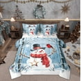 thumbnail image 1 of Feelyou Teens Snowman Bedding Comforter Set 7 Pieces, Dreamy Fairy Tale Full Bedding Set, Christmas Tree Snowflake Reversible Fitted Sheet Flat Sheet, Luxury Bedroom Decor, 1 of 7