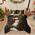 thumbnail image 1 of Feelyou Teens Snowman Full Size Comforter Sets, Jungle Squirrel Animal Bedding Comforter Set, Christmas Tree Reversible Bedding Sets, Ultra Soft Home Decor, 3-Piece, 1 of 8