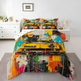thumbnail image 1 of Feelyou Teens Street Graffiti Full Size Comforter Sets, Modern Watercolor Artwork Bedding Comforter Set, Hip Hop Music Reversible Bedding Sets, Super Cozy Room Decor, 3 Pieces, 1 of 8